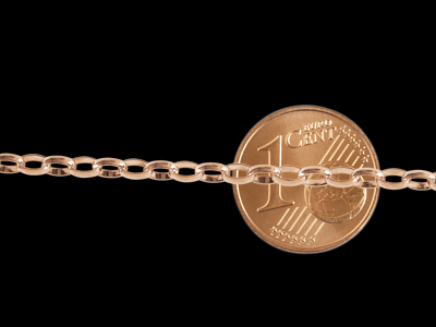 rosegold Kette mit Größenvergleich